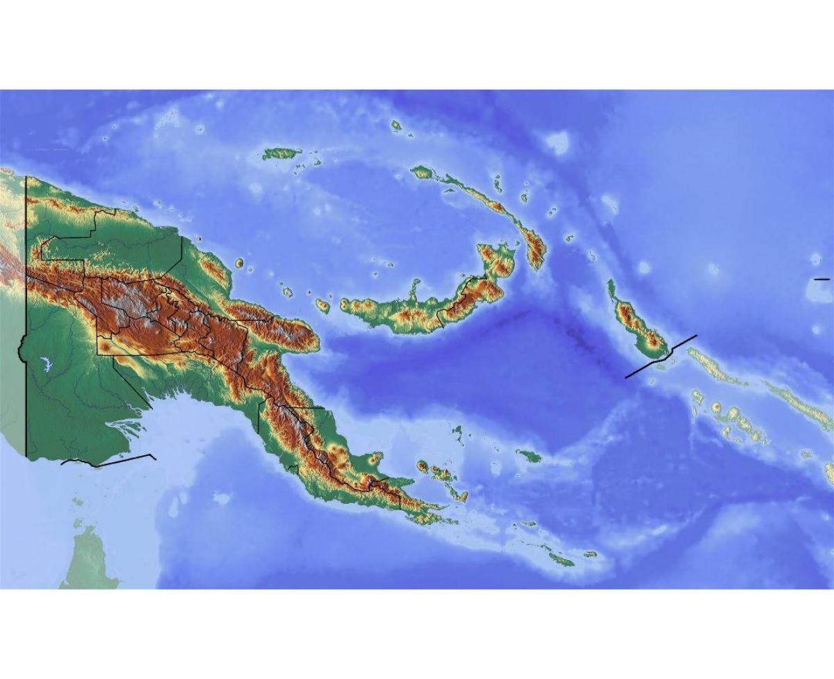 papua noua guinee hartă topografică