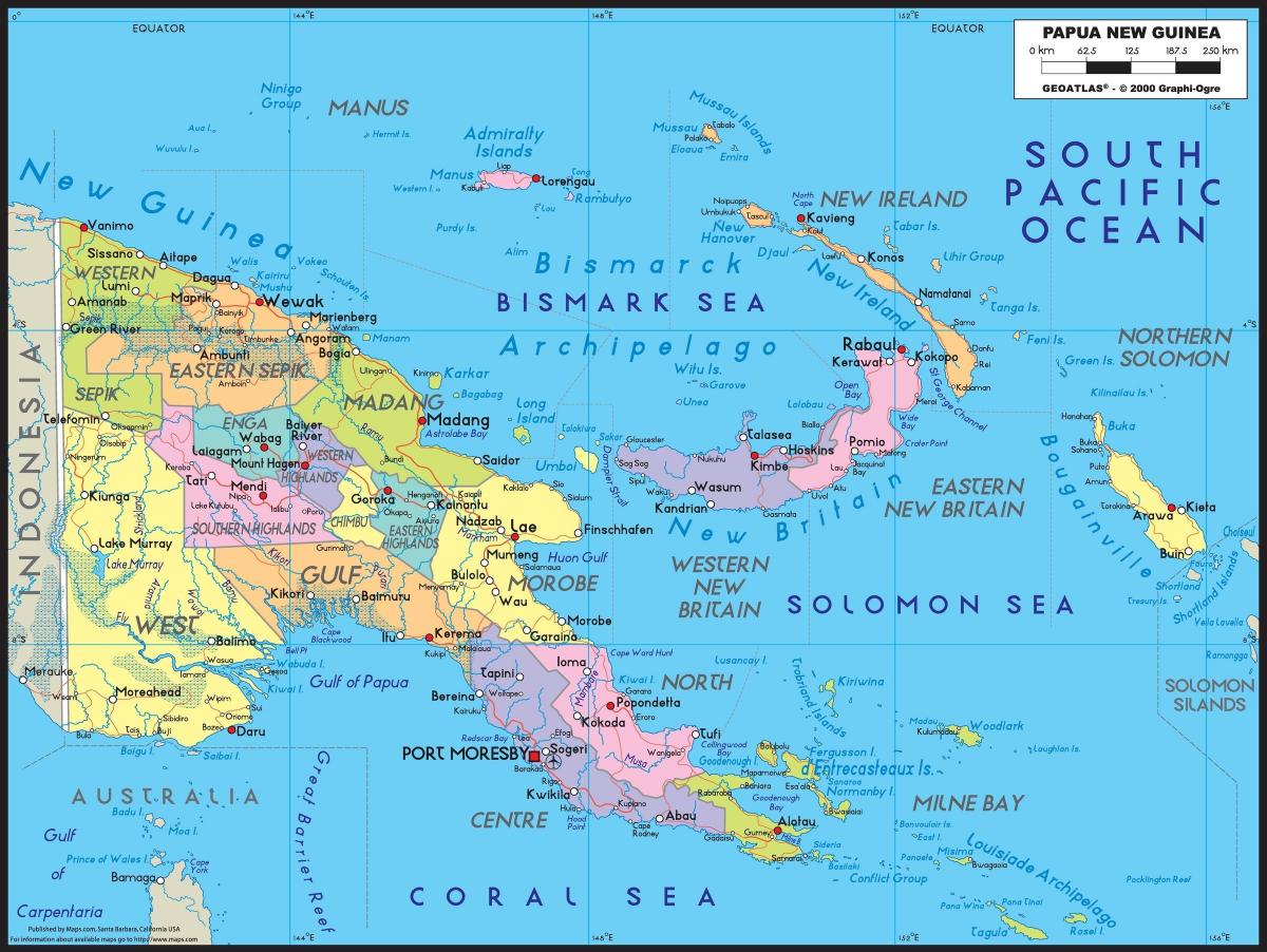 harta detaliată a papua noua guinee