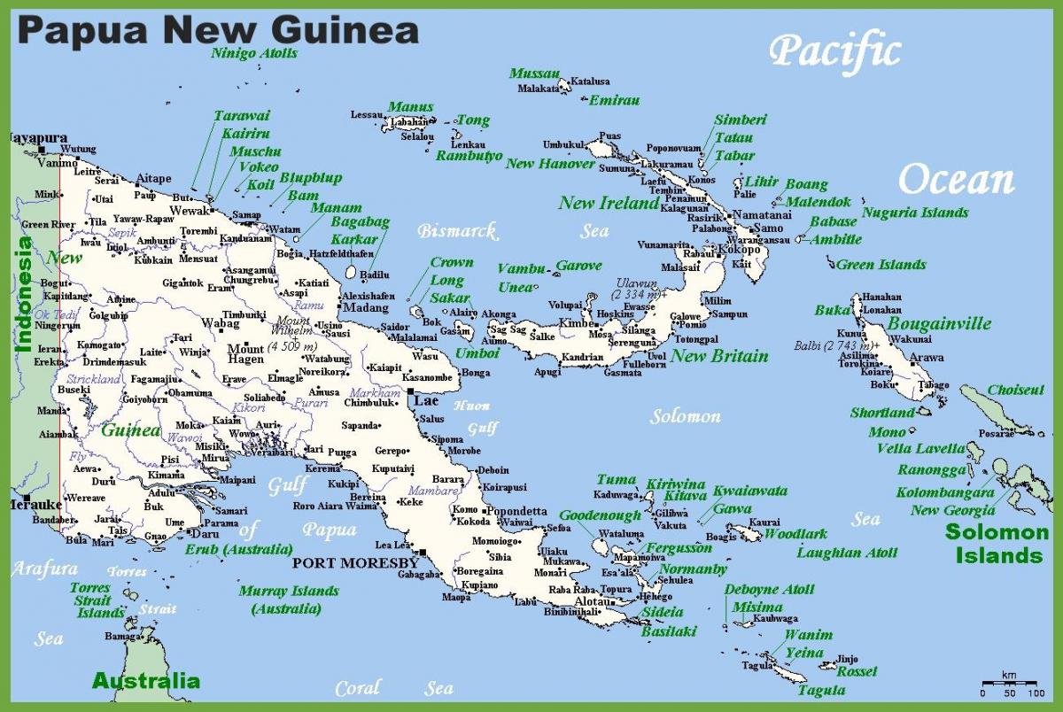 papua noua guinee în hartă