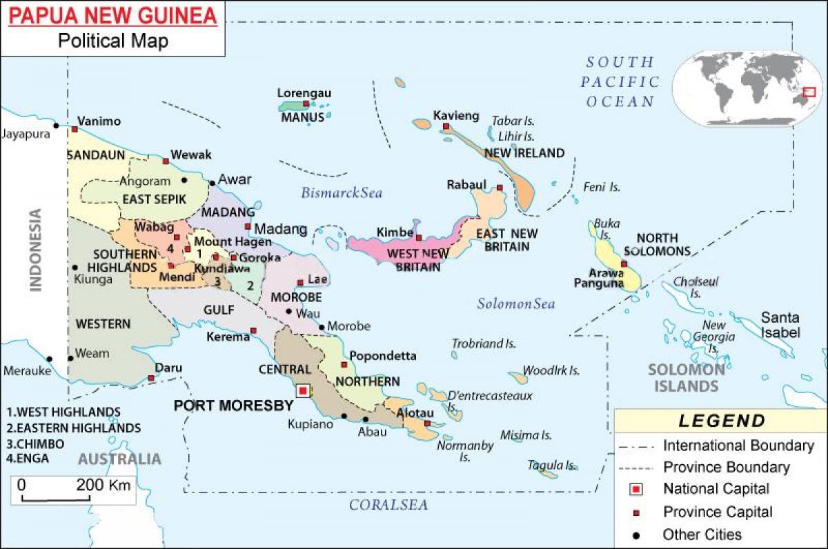 harta papua noua guinee provincii